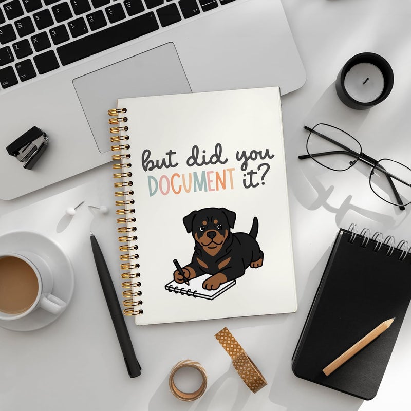 WLIANG Funny Rottweiler Notebook Journal Gifts for Women & Men, Funny HR Gifts Notebooks for Women, Rottweiler Gifts for Women Journal, But Did You Document It Hardcover Spiral Notebook 5.5x8.3 Inch - Image 5
